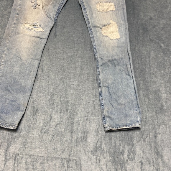 RSQ Seattle Skinny Tapered Jeans Mens 33x30 Blue Denim Cotton Stretch Distressed - Picture 2 of 16